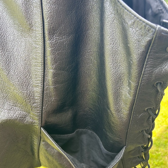 Leather Gallery Biker Jacket | Muscle Jacket |Vest with Elastic Side adjustments - Picture 6 of 8